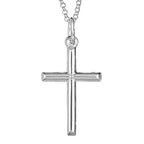 Cross Pendant with Chain (Size - 18) in Sterling Silver