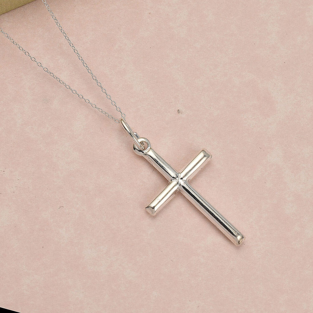 Cross Pendant with Chain (Size - 18) in Sterling Silver