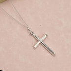 Cross Pendant with Chain (Size - 18) in Sterling Silver