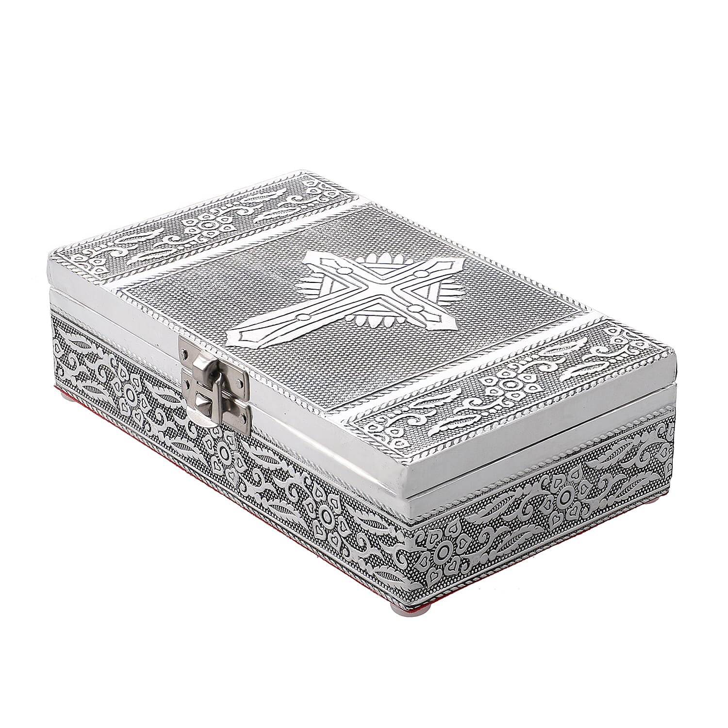 Set of 3 - Handcrafted Cross Embossed Vintage Storage Box 7699850 4