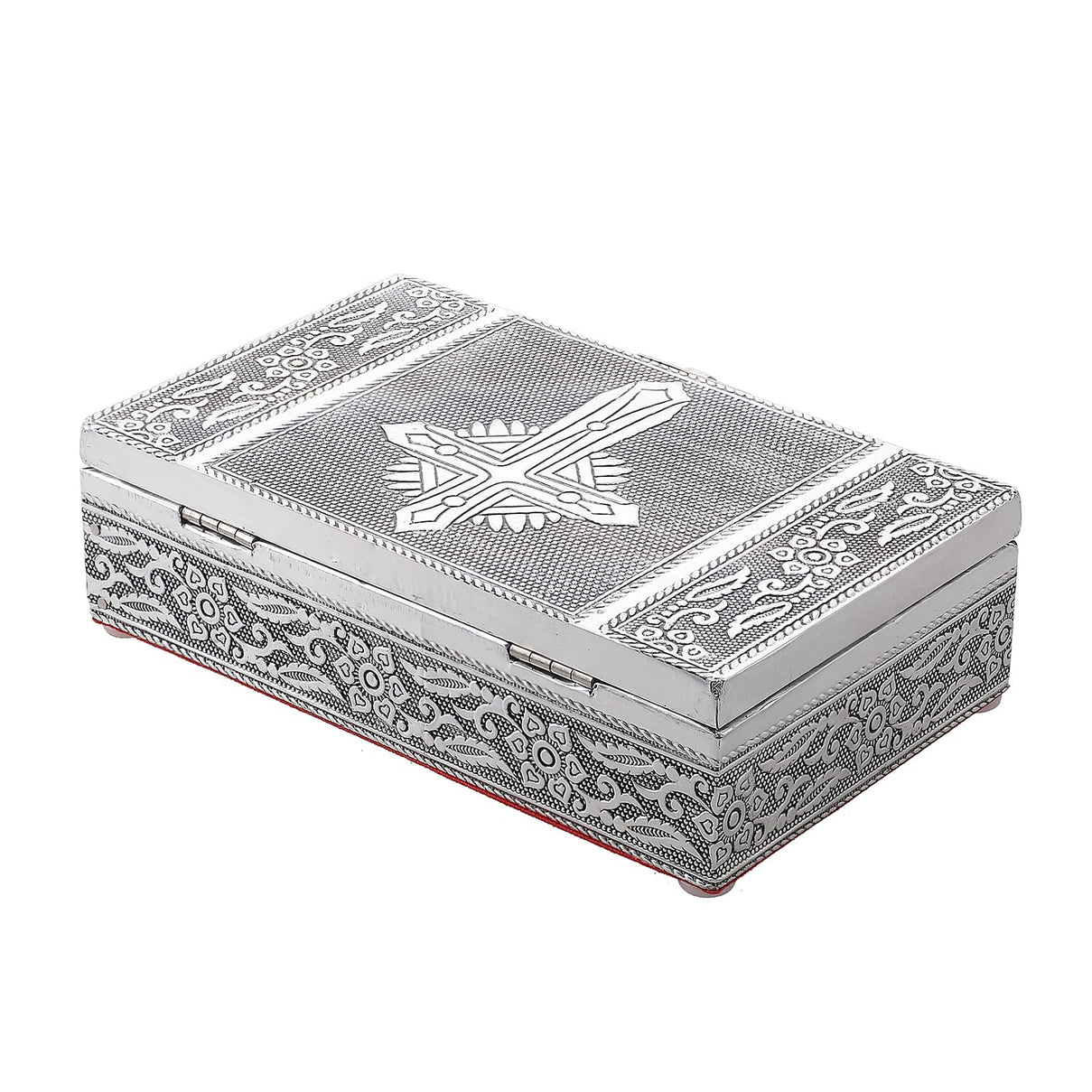 Set of 3 - Handcrafted Cross Embossed Vintage Storage Box 7699850 5