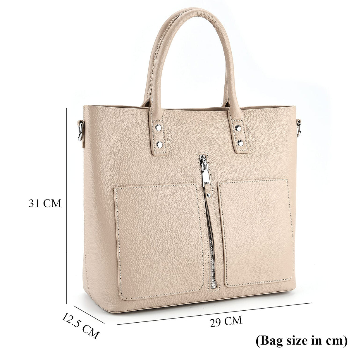 Genuine Leather Tote Bag - Beige 8228495 8