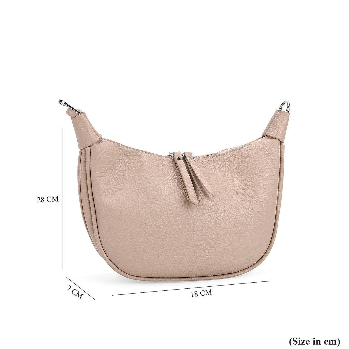 Casual Crescent Shoulder Bag - Khaki V32489693 9