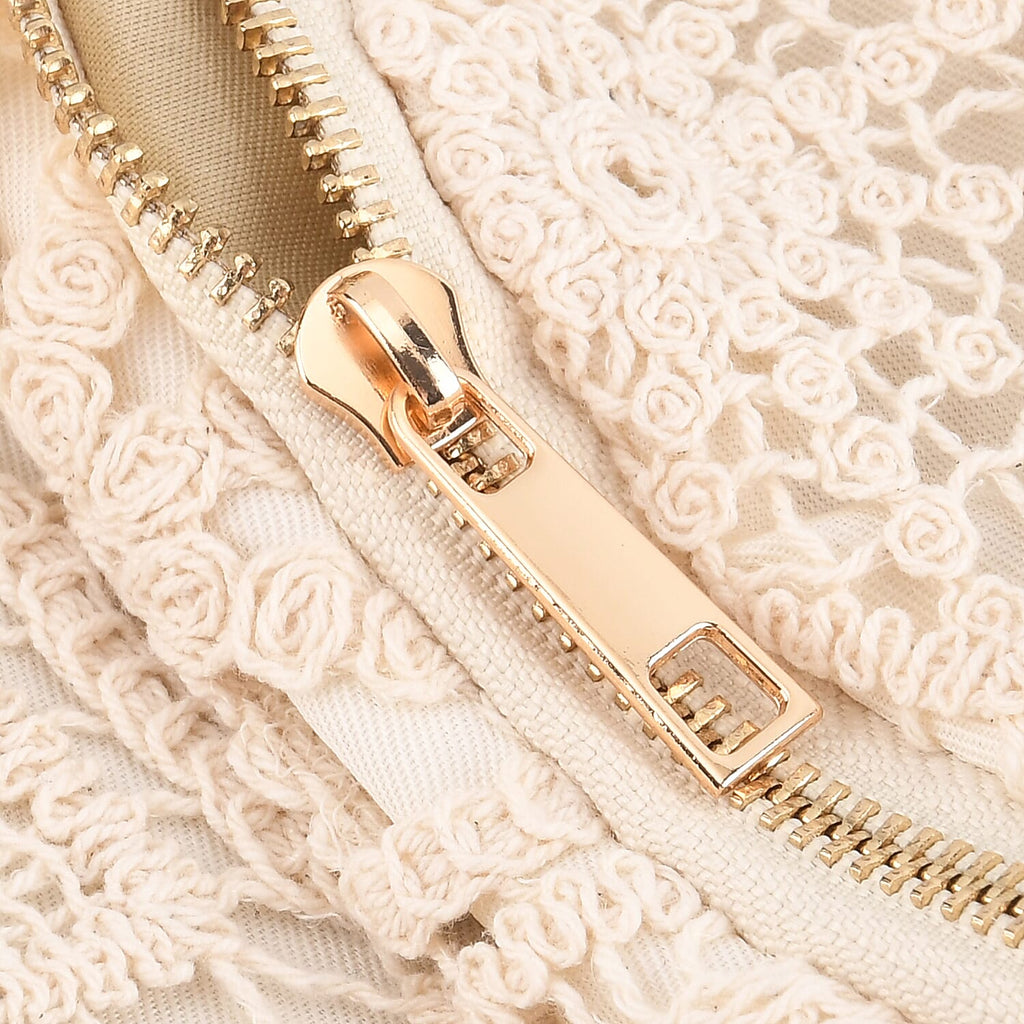 Crochet Crescent Sling Bag with Adjustable Strap - White