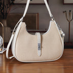 Elegant Hobo Shoulder Bag with Adjustable Strap - Off-White