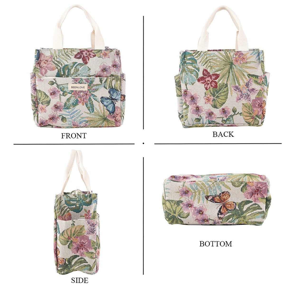 Set of 2 Tropical Print Insulated Tote Bags - Multicolour V32515881 3