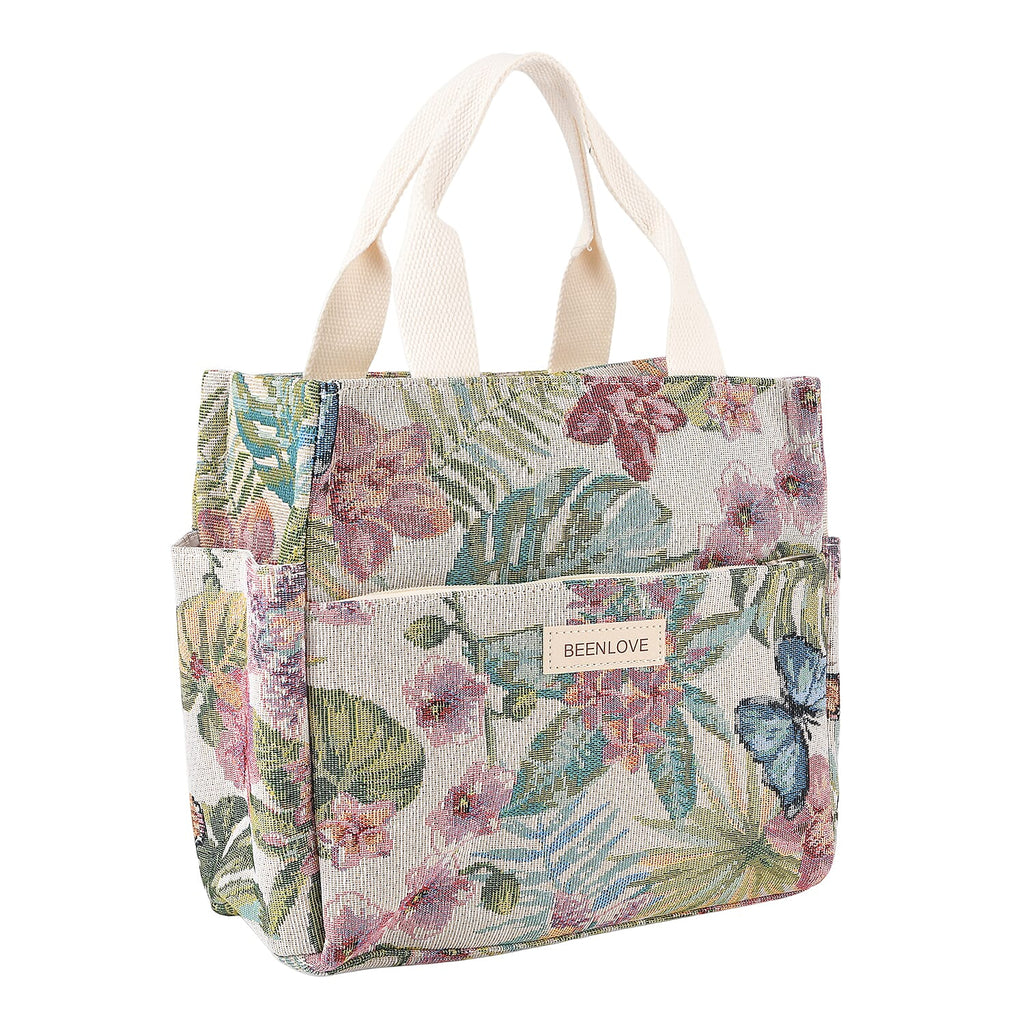 Set of 2 Tropical Print Insulated Tote Bags - Multicolour