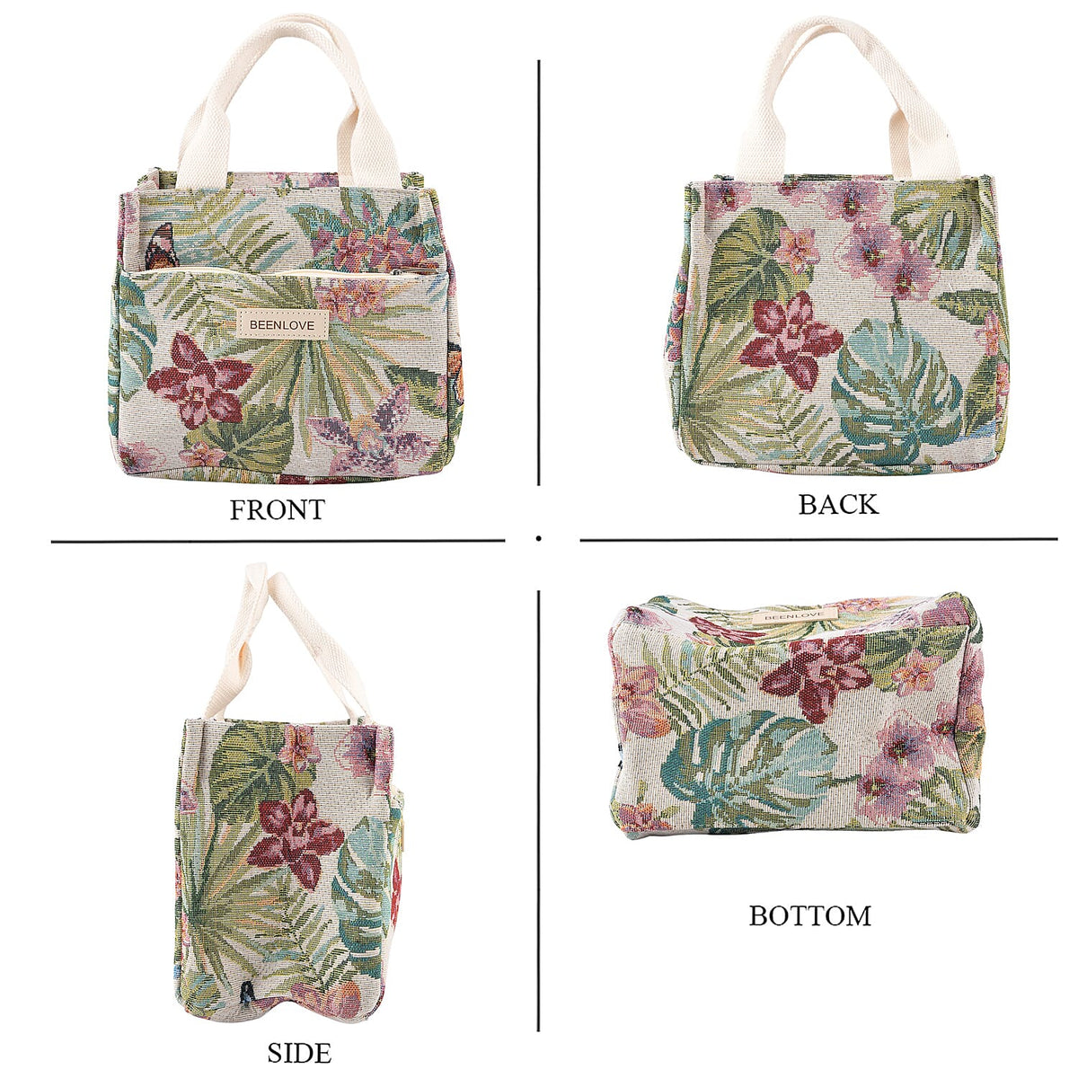 Set of 2 Tropical Print Insulated Tote Bags - Multicolour V32515881 6