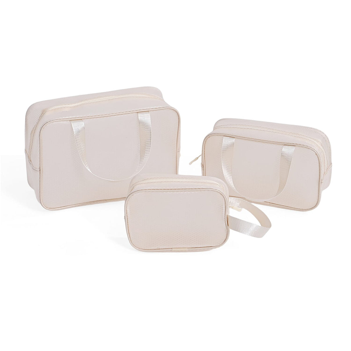 Set of 3 Cosmetic Storage Bags - Beige 8431242 0