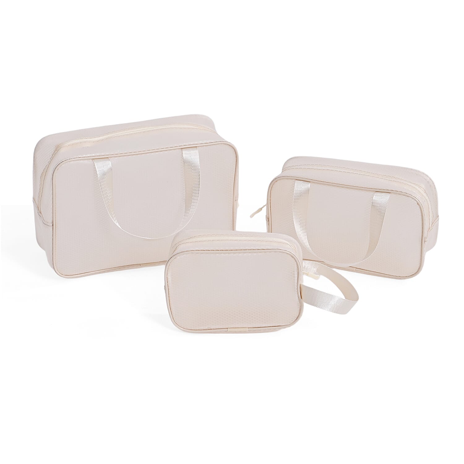 Set of 3 Cosmetic Storage Bags - Beige 8431242 0