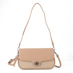 Designer Inspired - Convertible Dual-Strap Convertible Baguette Crossbody & Shoulder Bag - Camel