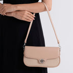 Designer Inspired - Convertible Dual-Strap Convertible Baguette Crossbody & Shoulder Bag - Camel