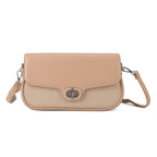 Designer Inspired - Convertible Dual-Strap Convertible Baguette Crossbody & Shoulder Bag - Camel