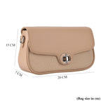 Designer Inspired - Convertible Dual-Strap Convertible Baguette Crossbody & Shoulder Bag - Camel