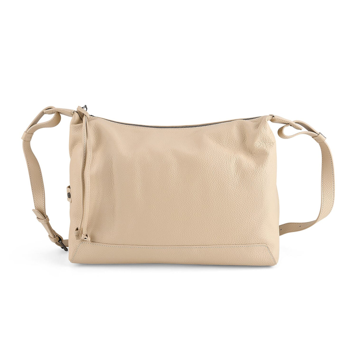 Valissiere Genuine Leather Shoulder Hobo Crossbody Bag - Beige 8481834 0