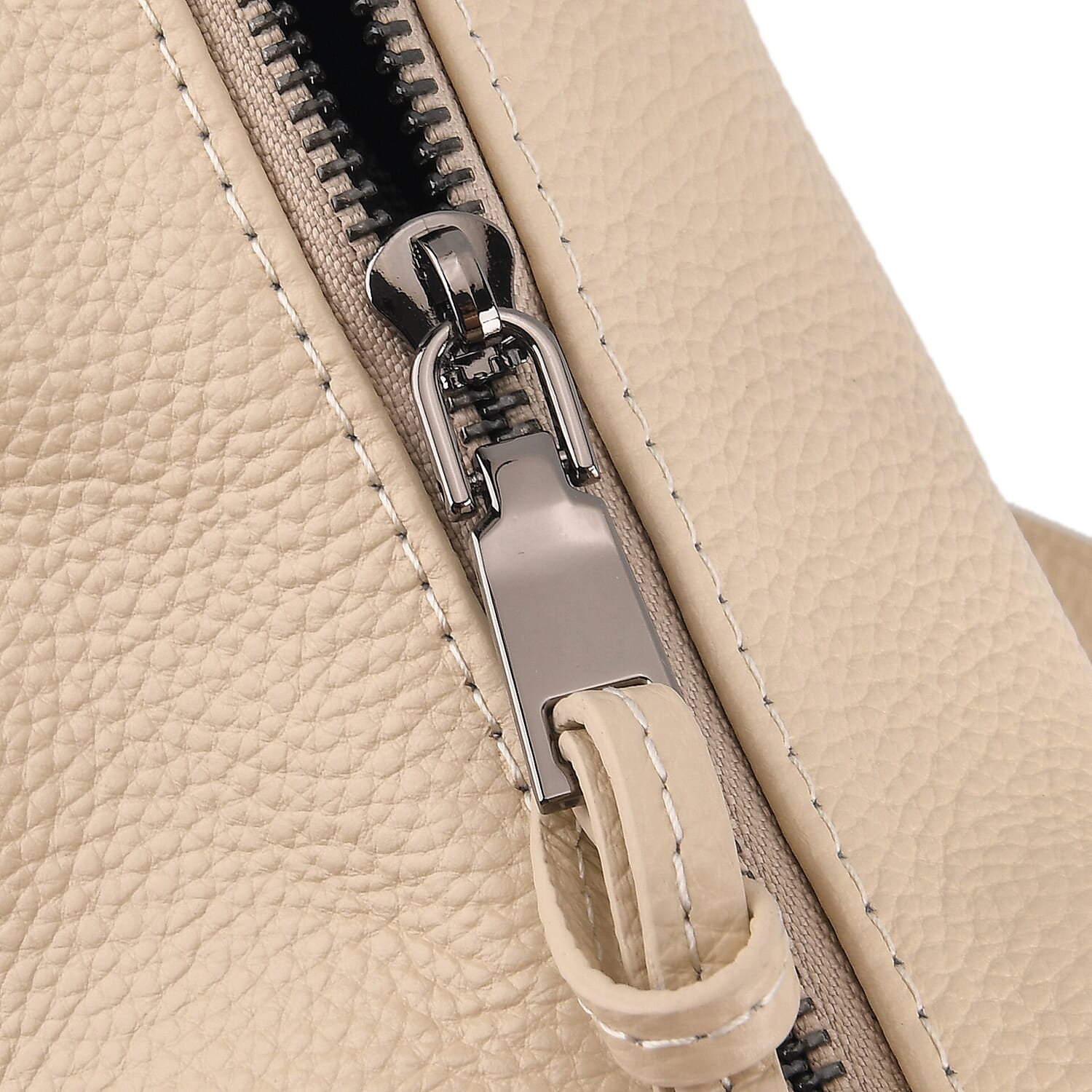 Valissiere Genuine Leather Shoulder Hobo Crossbody Bag - Beige 8481834 7