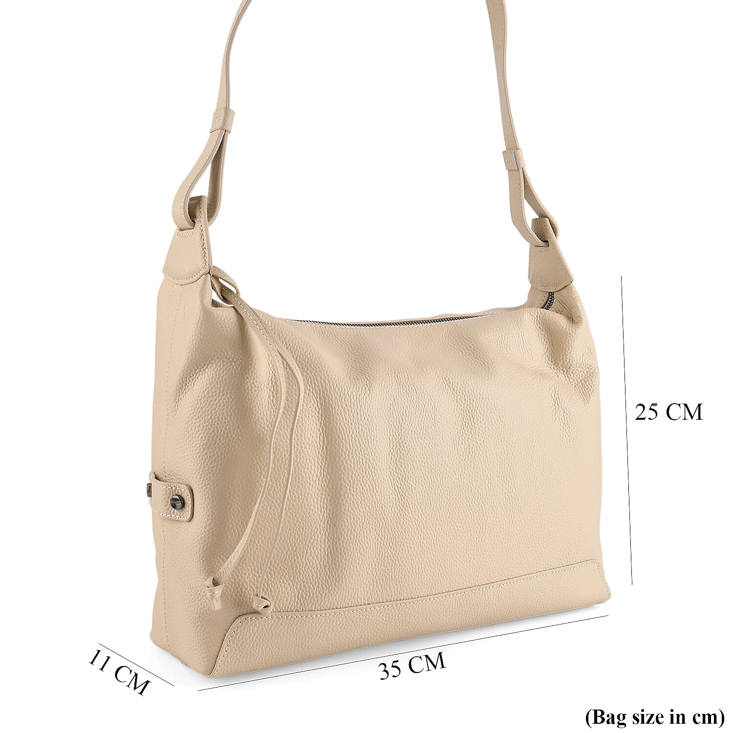 Valissiere Genuine Leather Shoulder Hobo Crossbody Bag - Beige 8481834 8
