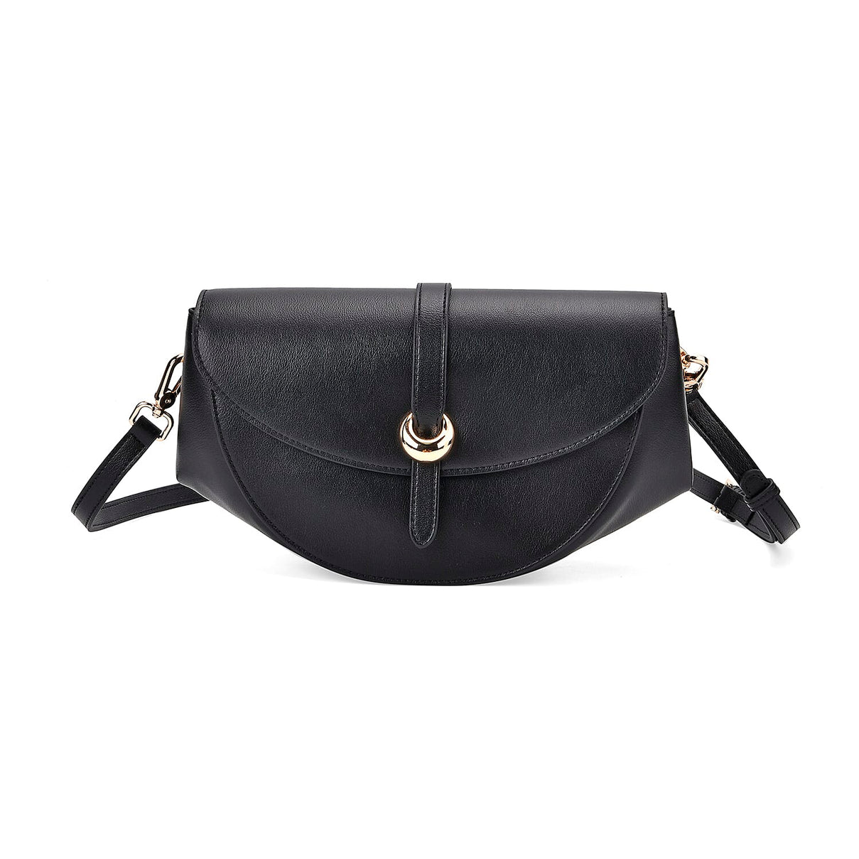 Grand Pelle Genuine Leather Shoulder Bag with Curved Flap and Adjustable Strap 8033664 5