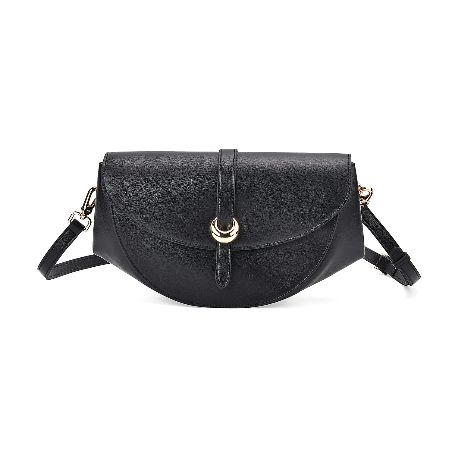 Grand Pelle Genuine Leather Shoulder Bag with Curved Flap and Adjustable Strap 8033664 5