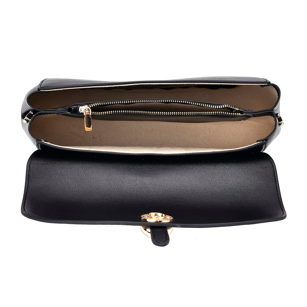 Grand Pelle Genuine Leather Shoulder Bag with Curved Flap and Adjustable Strap 8033664 6
