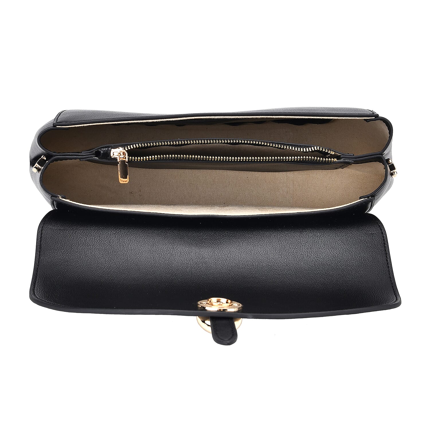 Grand Pelle Genuine Leather Shoulder Bag with Curved Flap and Adjustable Strap 8033664 6