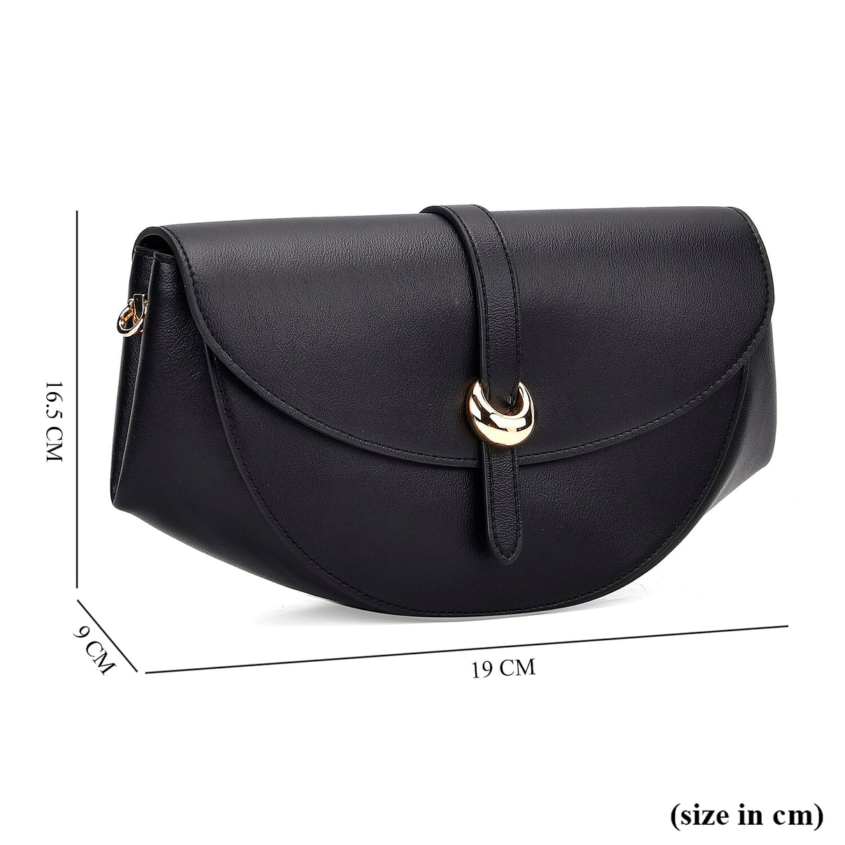 Grand Pelle Genuine Leather Shoulder Bag with Curved Flap and Adjustable Strap 8033664 7