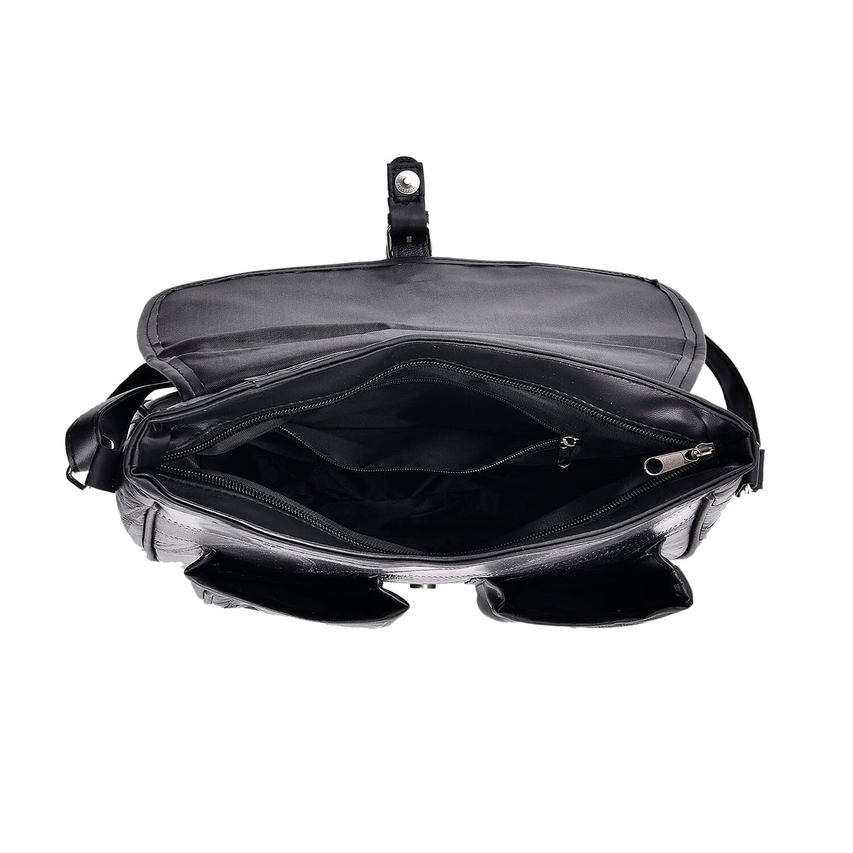 100% Leather Crossbody Bag with Adjustable Shoulder Strap - Black 8099214 5