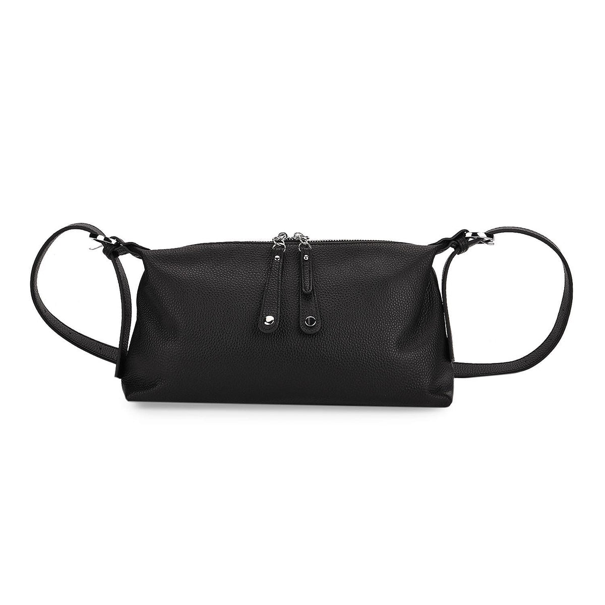 100% Genuine Leather Full Grain Crossbody Bag with Adjustable Strap - Black 8160703 0