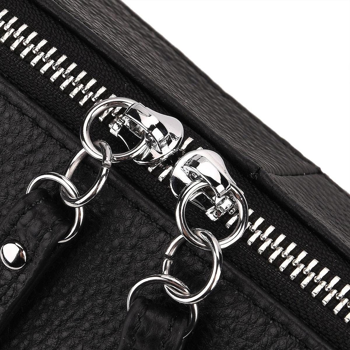 100% Genuine Leather Full Grain Crossbody Bag with Adjustable Strap - Black 8160703 7