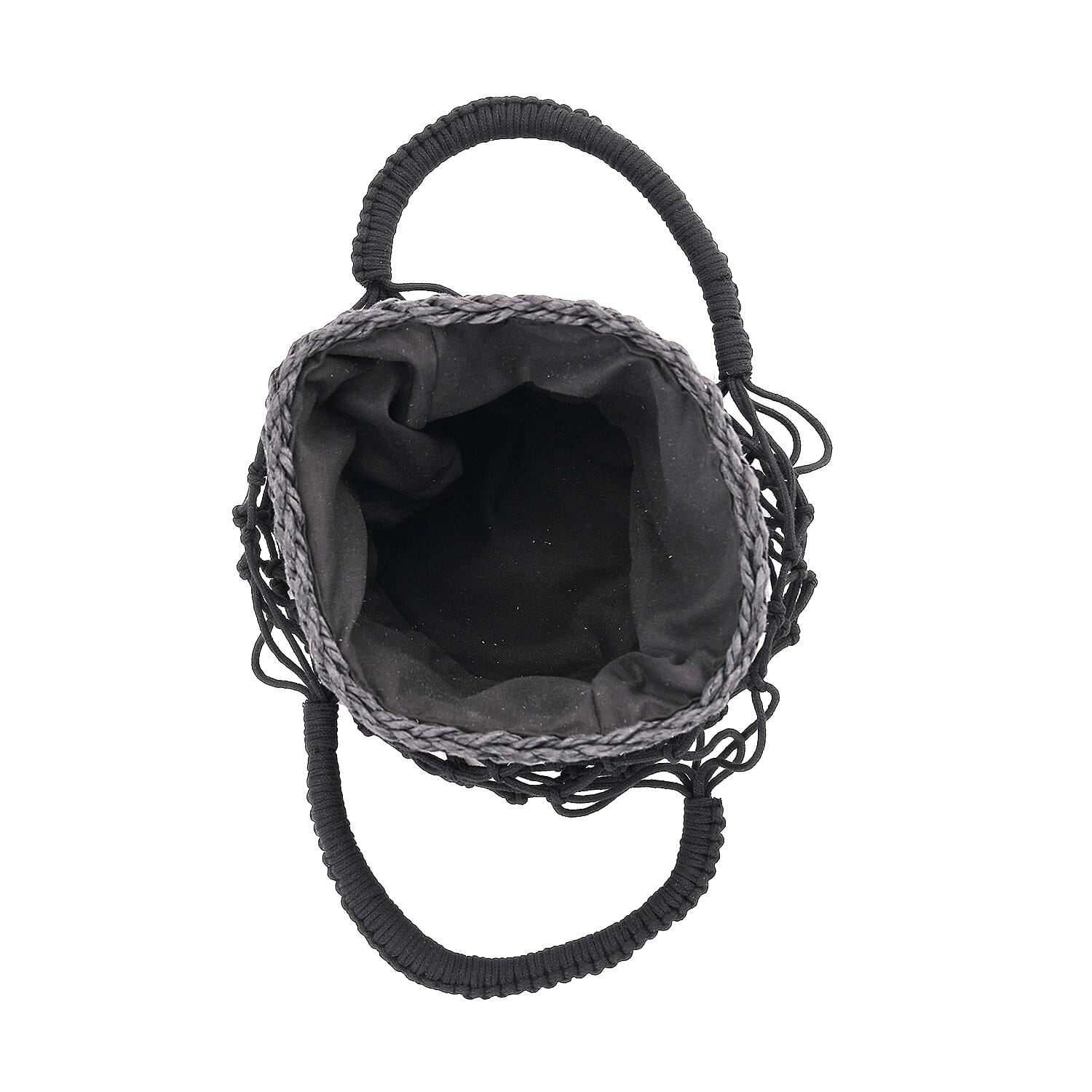 Bohemian Style Fishnet Bucket Bag - Black 8044496 5