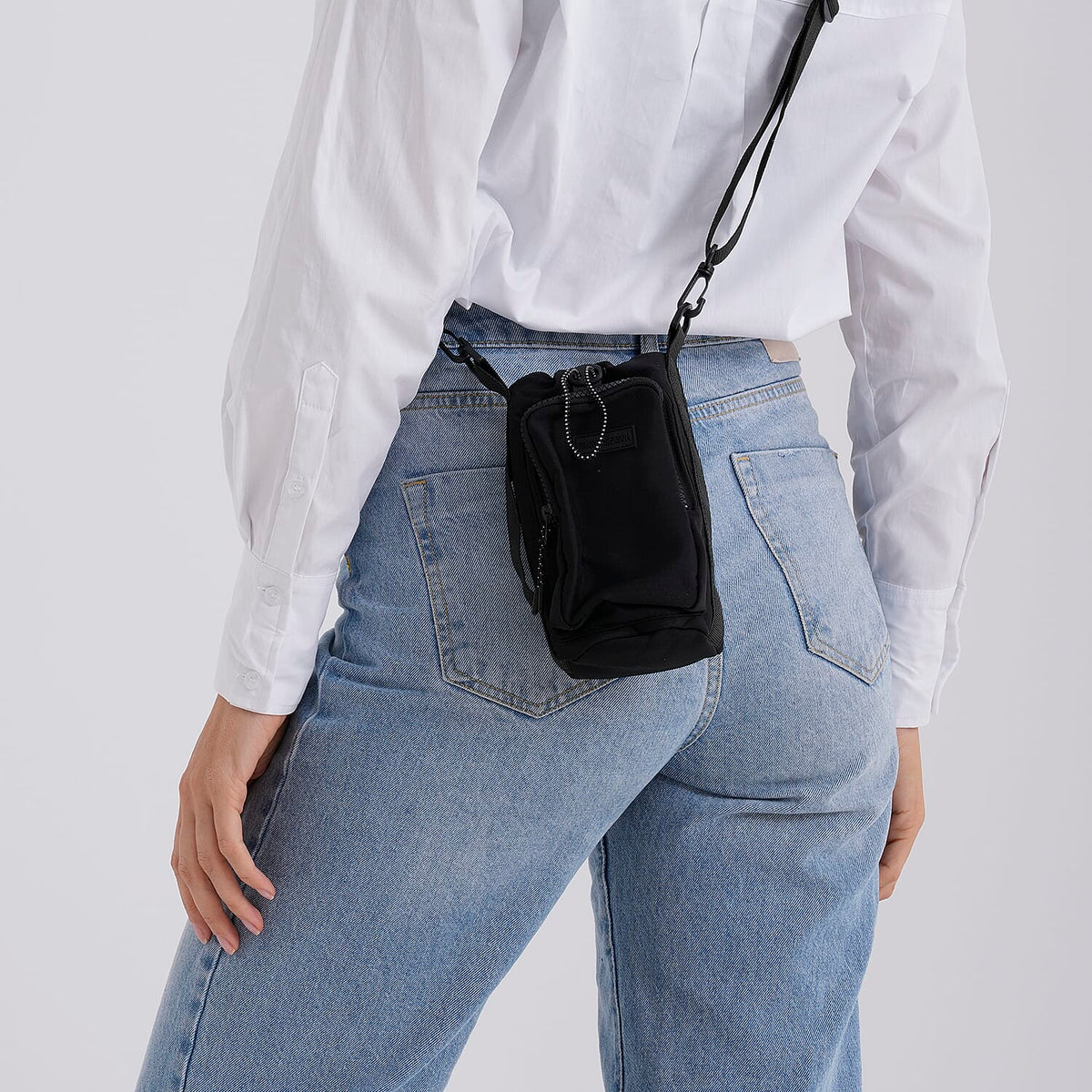 Insulated Style Coffee-Water Bottle Carrier with Wide Crossbody Strap - Black 8430904 4