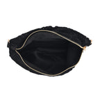 Crochet Crescent Sling Bag with Adjustable Strap - Black