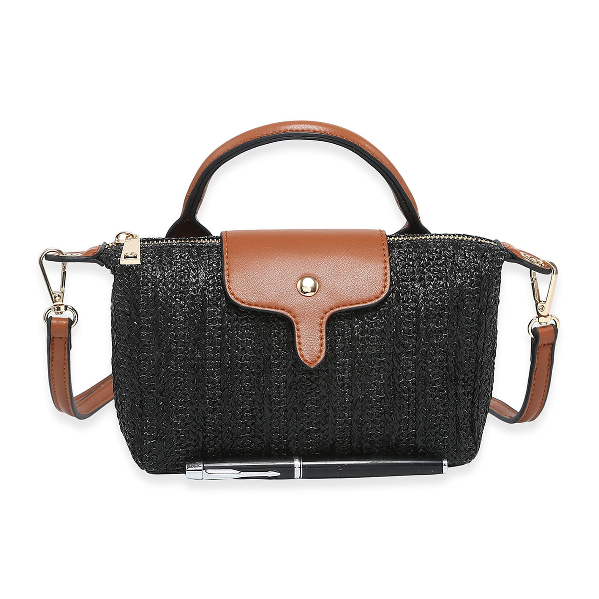 Crossbody Bag with Beige Accents - Black V32537242 0