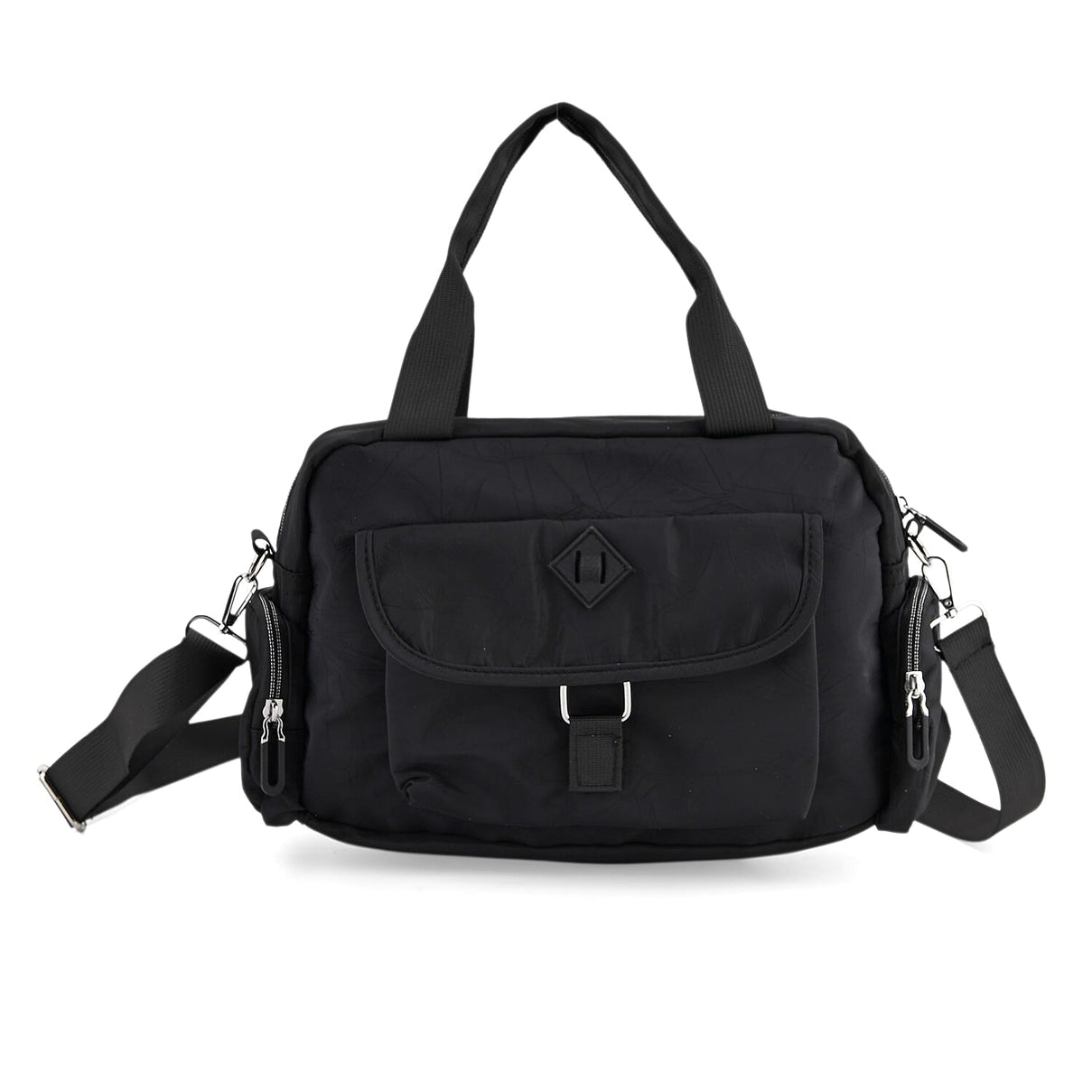 Multi-Pocket Handbag with Crossbody Strap (120 cm) - Black 8230593 0