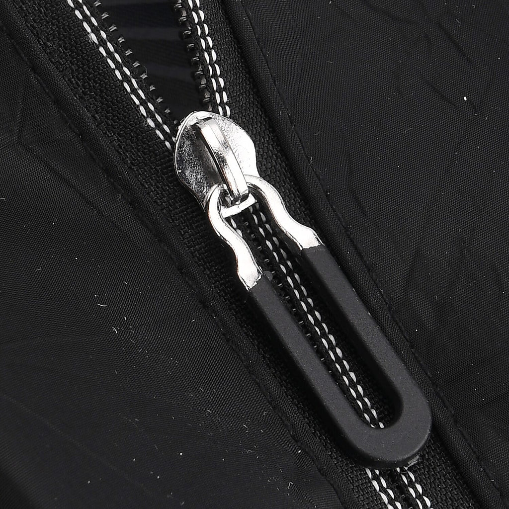 Multi-Pocket Handbag with Crossbody Strap (120 cm) - Black