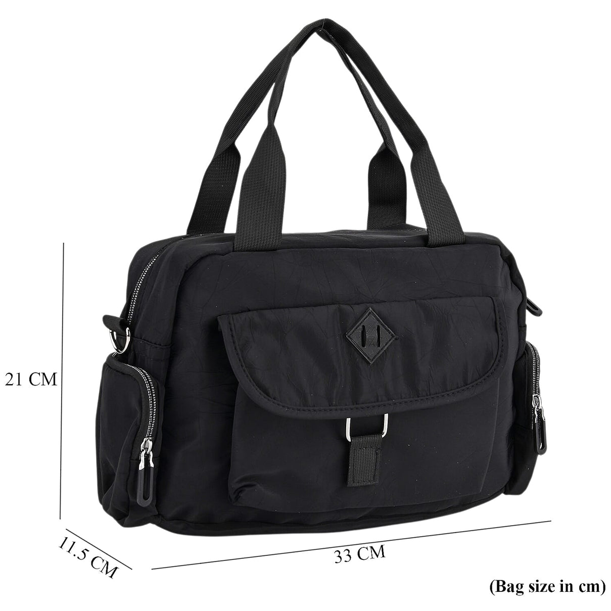 Multi-Pocket Handbag with Crossbody Strap (120 cm) - Black 8230593 8