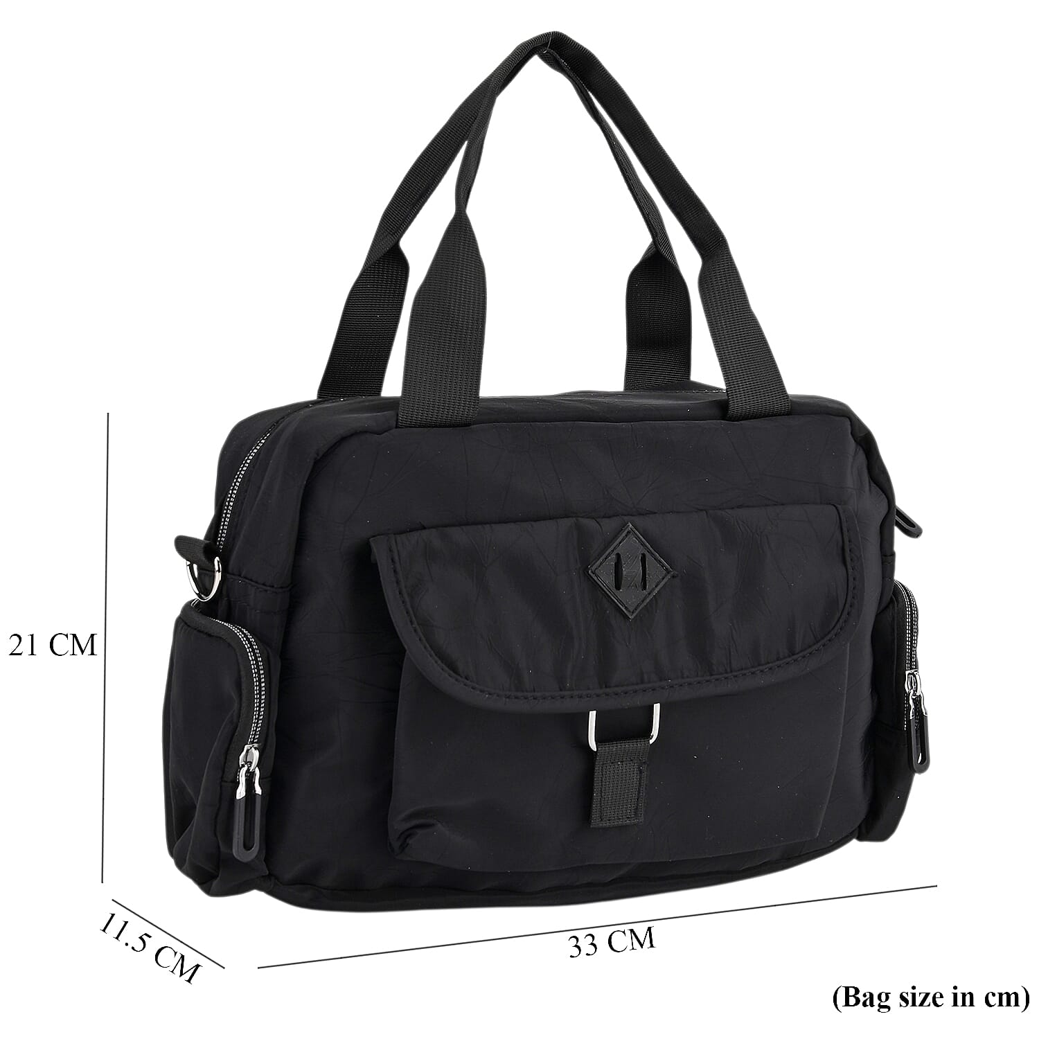 Multi-Pocket Handbag with Crossbody Strap (120 cm) - Black 8230593 8