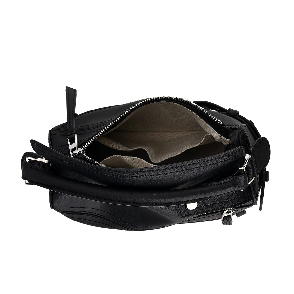Designer Inspired - Genuine Leather Geometric Panel Handbag with 2 Detachable Straps 8377453 6