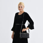 Milan Closeout- Full Grain 100% Genuine Leather Handbag -Black
