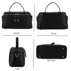Milan Closeout- Full Grain 100% Genuine Leather Handbag -Black