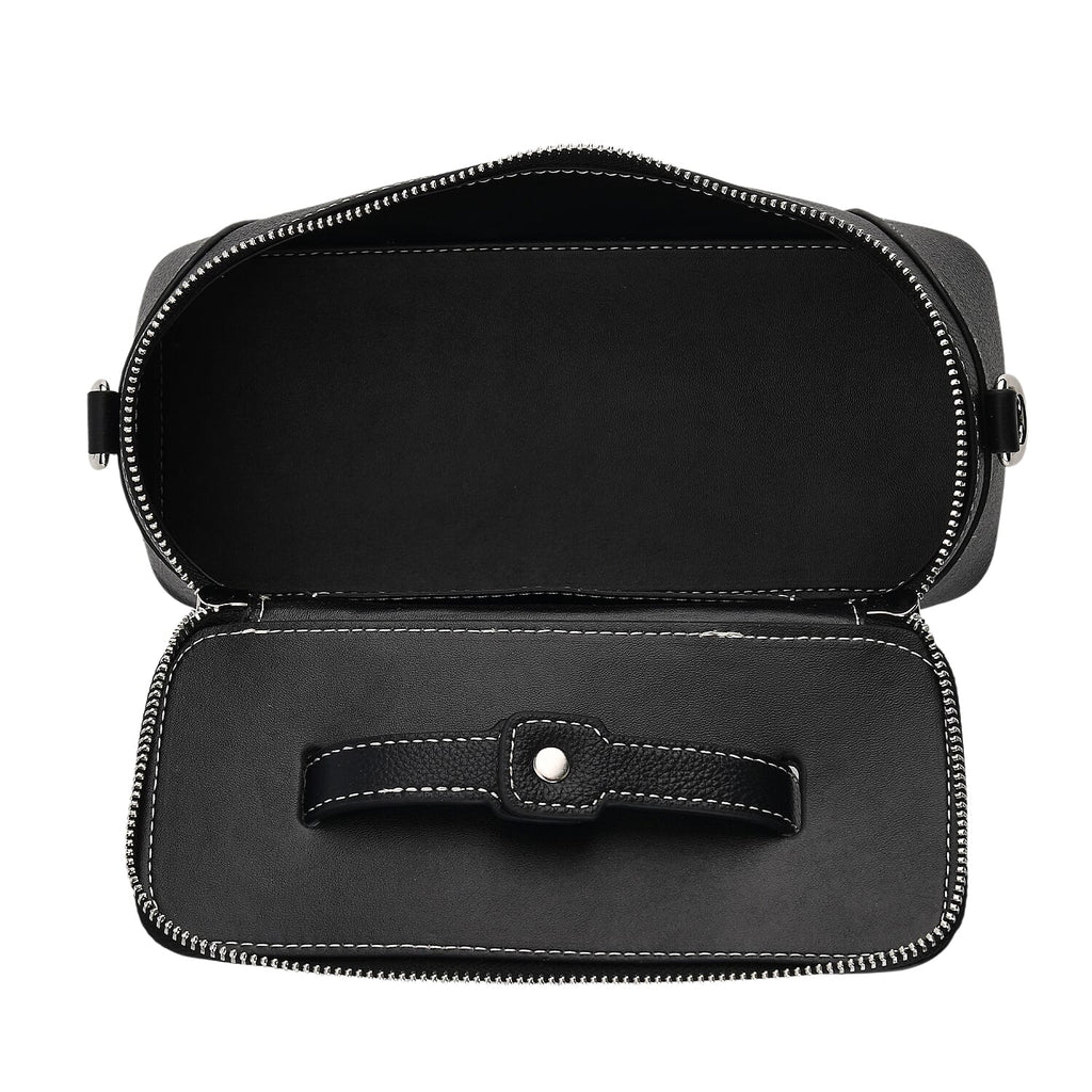 Milan Closeout- Full Grain 100% Genuine Leather Handbag -Black