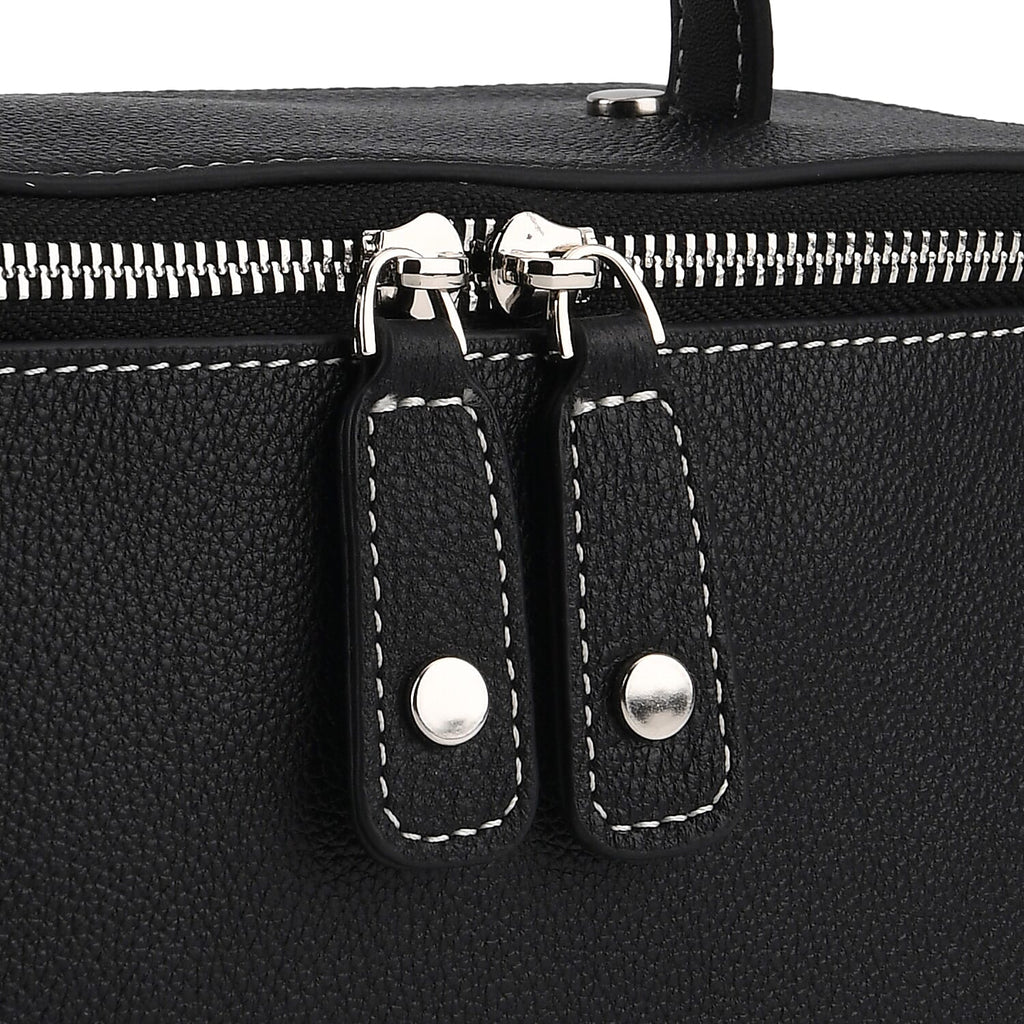 Milan Closeout- Full Grain 100% Genuine Leather Handbag -Black