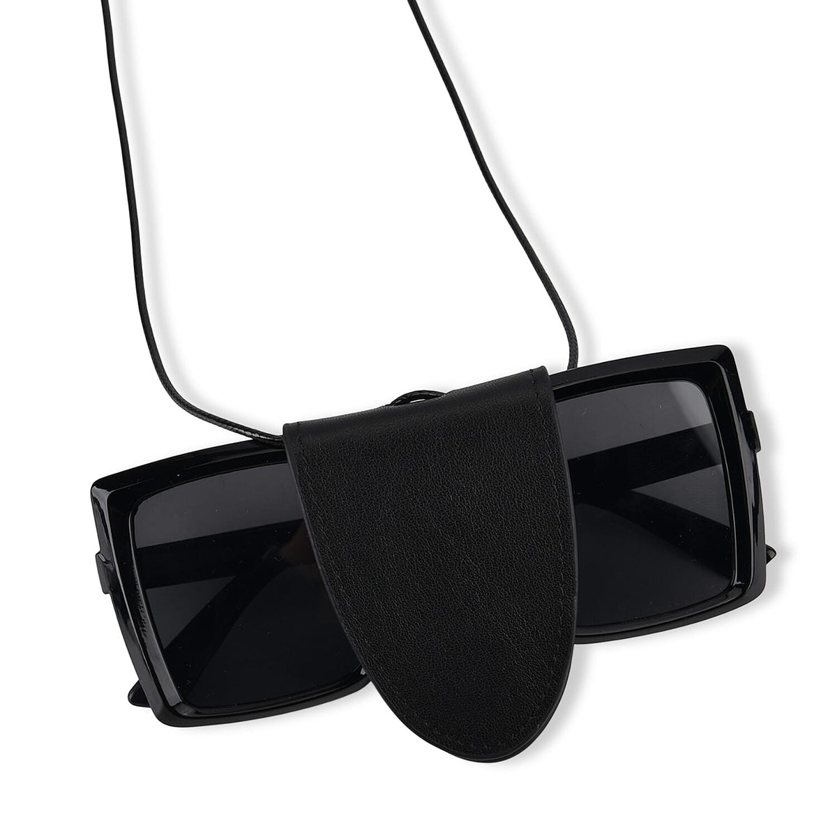 Genuine Leather Magnetic Sunglass Holder Strap - Black 8413784 0