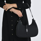 Elegant Hobo Shoulder Bag with Adjustable Strap - Tan