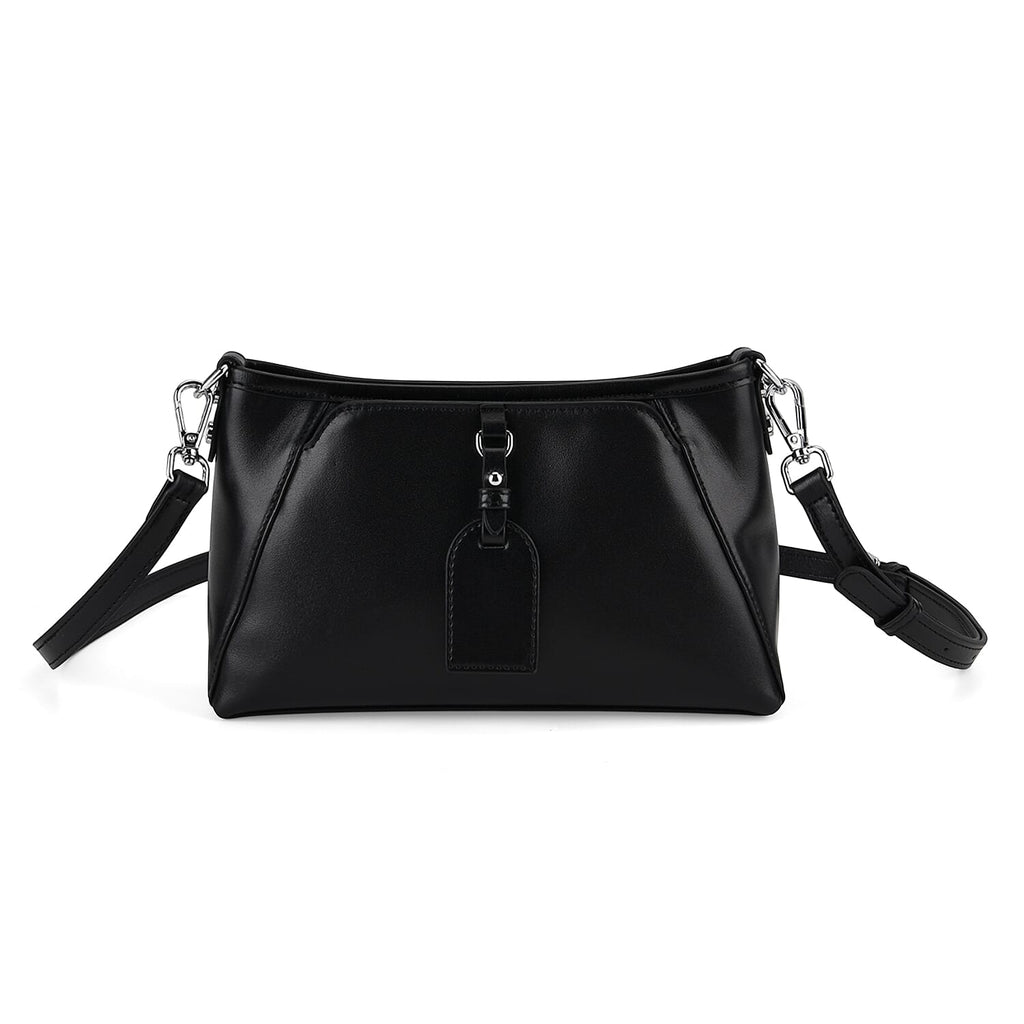 Limited Edition Designer Inspired - Premium Leather Shoulder Bag with Dual Interchangeable Straps - Black