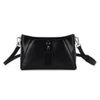 Limited Edition Designer Inspired - Premium Leather Shoulder Bag with Dual Interchangeable Straps - Black