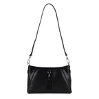Limited Edition Designer Inspired - Premium Leather Shoulder Bag with Dual Interchangeable Straps - Black