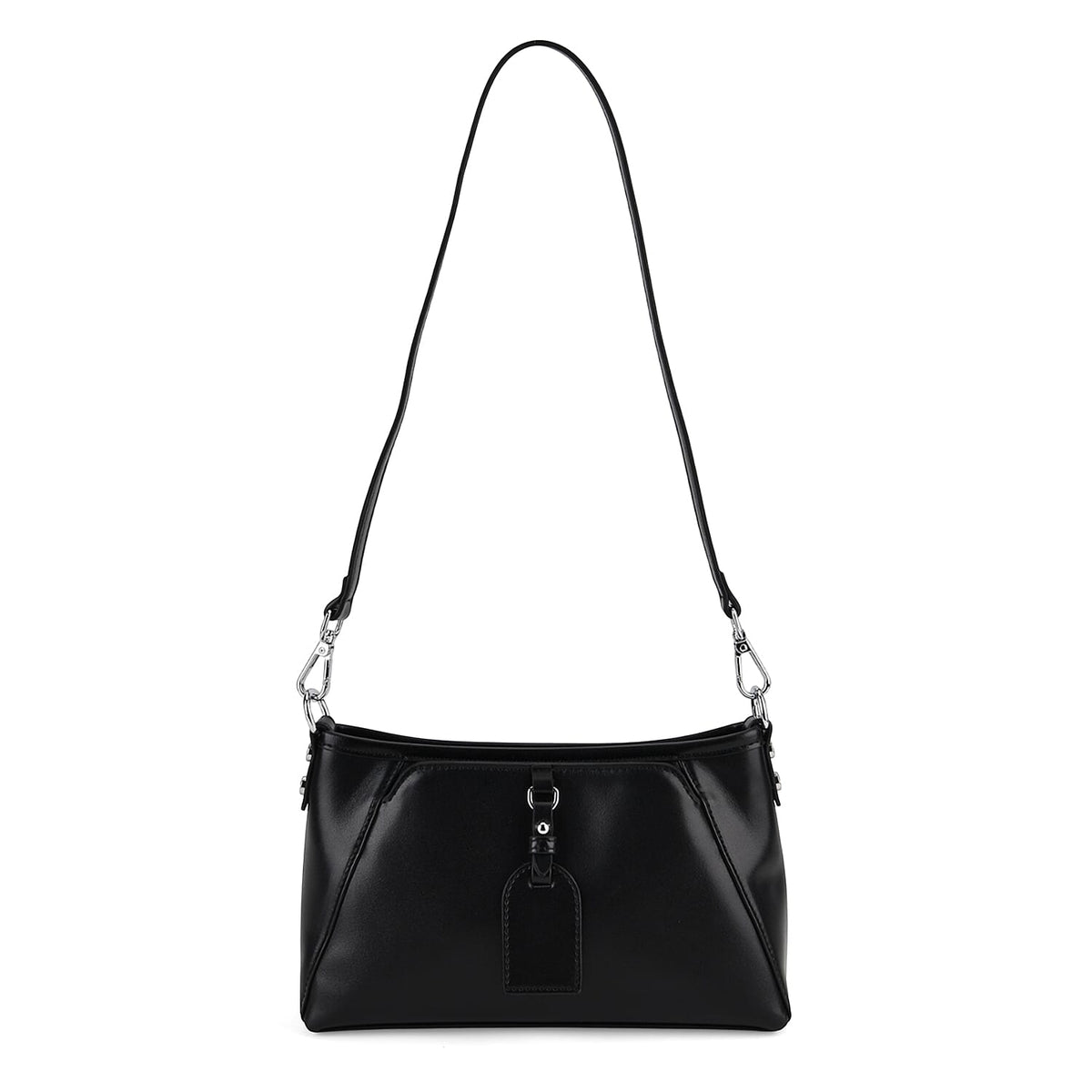 Limited Edition Designer Inspired - Premium Leather Shoulder Bag with Dual Interchangeable Straps - Black 8419378 6