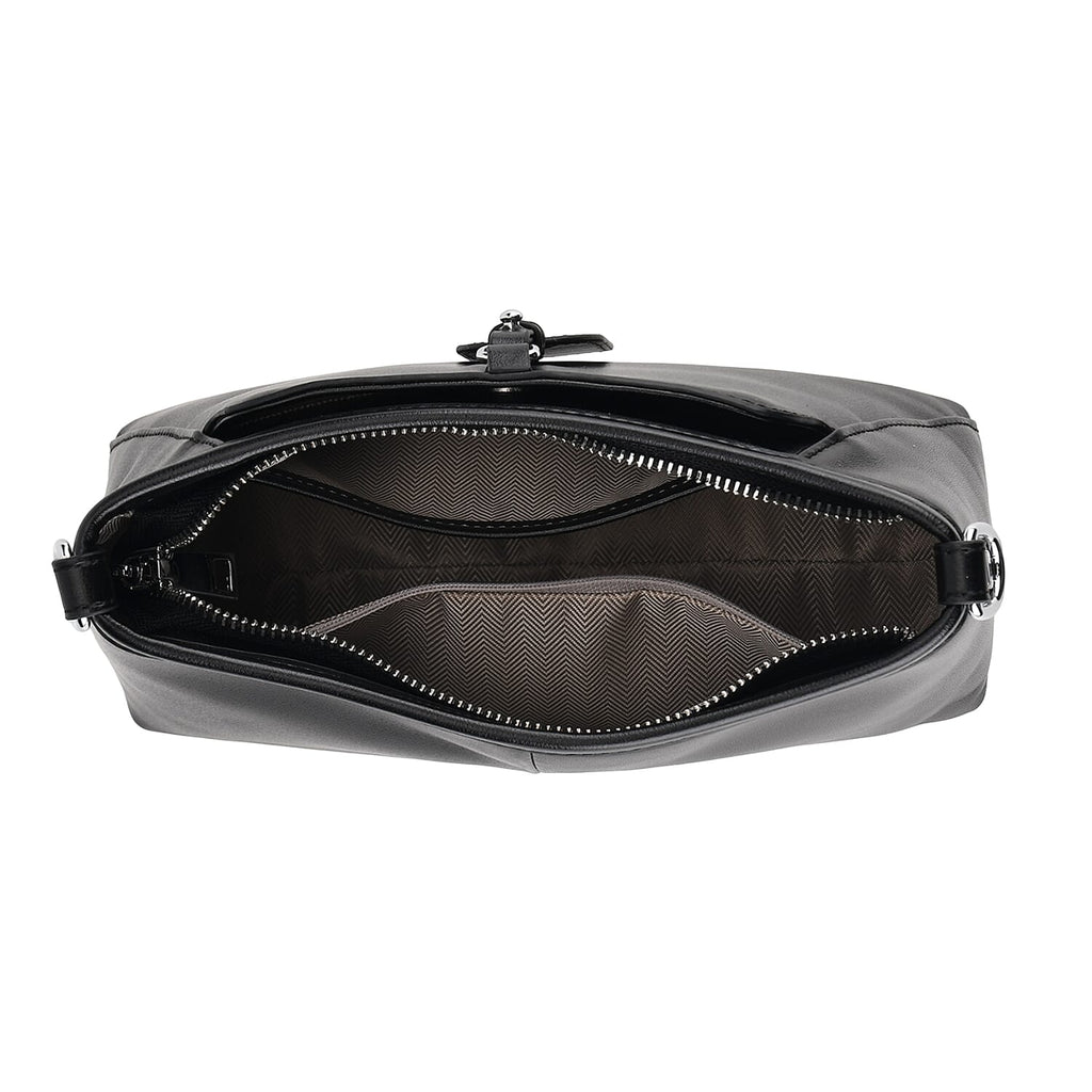 Limited Edition Designer Inspired - Premium Leather Shoulder Bag with Dual Interchangeable Straps - Black