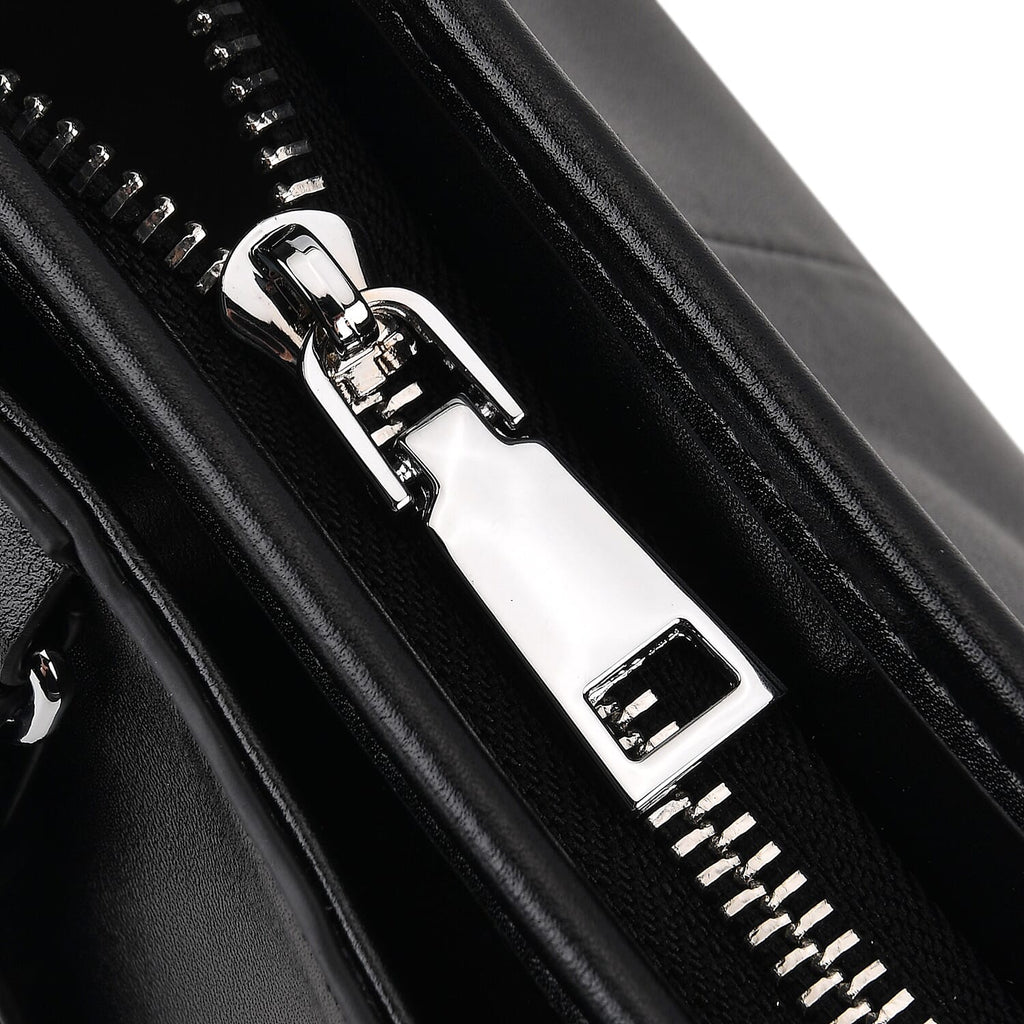 Limited Edition Designer Inspired - Premium Leather Shoulder Bag with Dual Interchangeable Straps - Black
